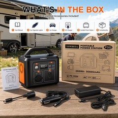 Portable 0.3kW Power Station with LiFePO4 Battery, Ideal for RVs and Camping