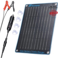 Lightweight 10W Solar Panel Charger with Cigarette Lighter & Alligator Clips