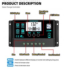 1200W Solar Panel Kit 10A-100A 12V Battery Charge Controller RV Caravan Boat