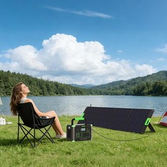 200W High Efficiency ETFE Foldable Solar Panel for Portable Power Station, IP…