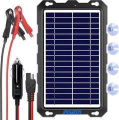 Portable 7.5W Solar Trickle Charger with Smart Protection for 12V Batteries