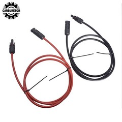 Black + Red 12 AWG Solar Panel Extension Cable Wire Connector 1 Pair 5FT