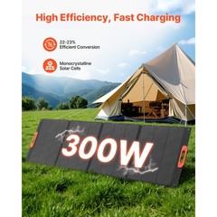 Uimoso 300W Portable Foldable Monocrystalline Solar Panel with ETFE Coating