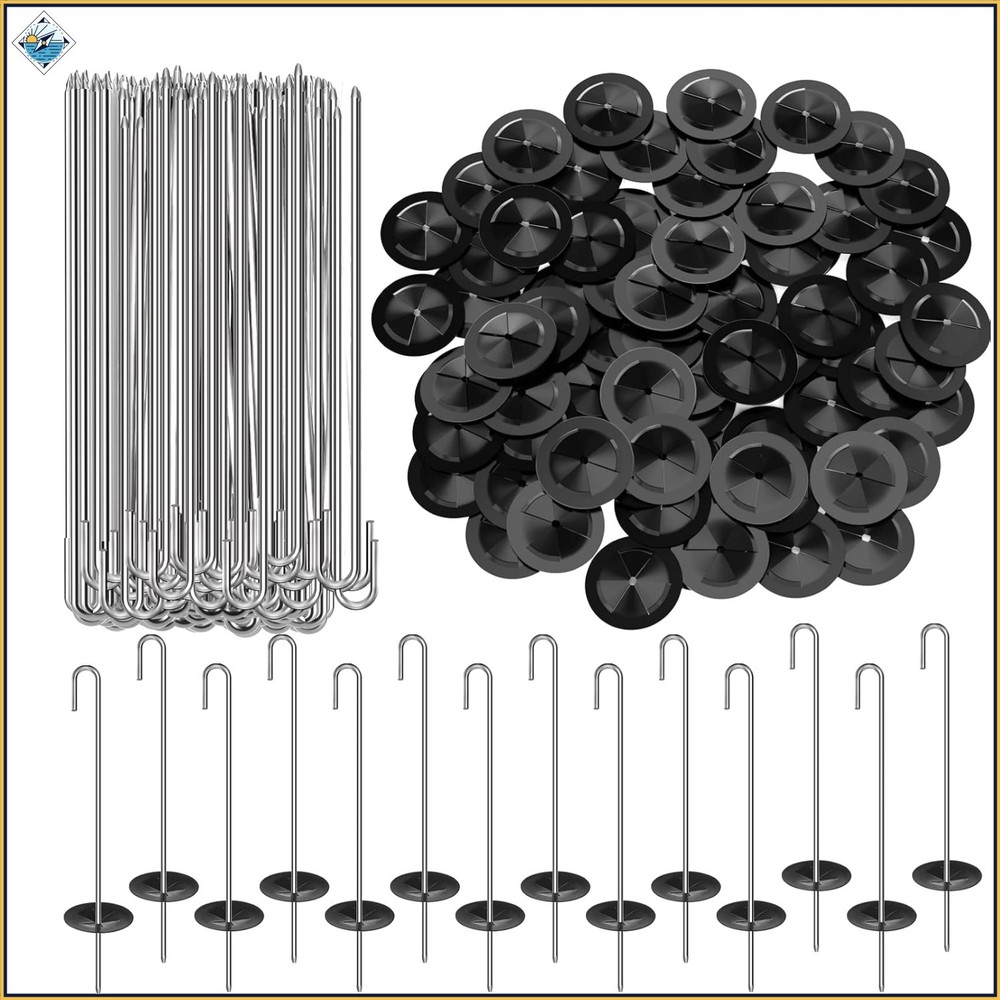 100 Pack Solar Panel Clips, U-Shape Fasteners with J Hooks for Bird Protection