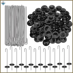 100 Pack Solar Panel Clips, U-Shape Fasteners with J Hooks for Bird Protection