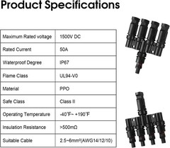 Efficient Parallel Connection Cables for Solar Panels – Rated Reliability