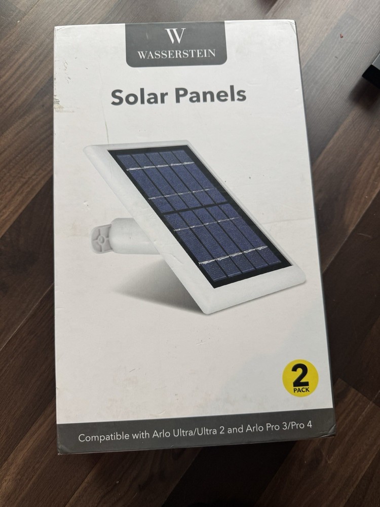 Wasserstein Solar Panels 2 Pack for Arlo Ultra Ultra 2 Pro 3 Pro 4 New Open Box