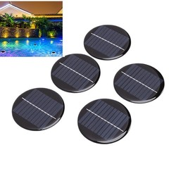 5pcs Round Solar Panel Compact Reliable Energy For DIY Projects Easy To Use