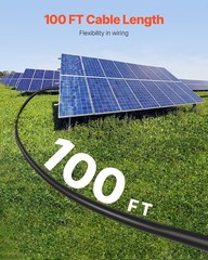 100FT 10AWG Solar Panel Extension Cable 6mm² Waterproof Black