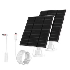 5W 5V Solar Panel Charger for Outdoor Wireless Cameras, Waterproof IP65, 10FT Ca
