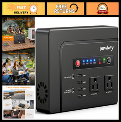 Portable Power Station 200W, 146Wh Solar Generator Battery Pack, 2 AC Outlets, 4