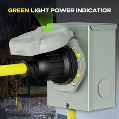 Rophor 30 Amp Generator Power Inlet Box, NEMA L14-30P Power Inlet Box for 4 Pron