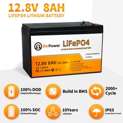 12V Lifepo4 Lithium Battery 8Ah 50Ah 100Ah 140Ah Pack for RV Marine Solar System