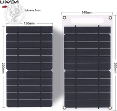 Lixada Solar Panel 7.8 W Ultra Thin Monocrystalline Silicon Solar Panel Charger
