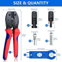High Carbon Steel Solar Crimper Tool Kit, 60 Pcs Connectors