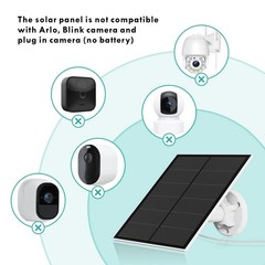 5W Solar Panel for Security Camera Outdoor, 5V USB Solar Panel Charger Compat…
