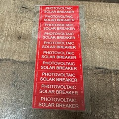 1/2″ x 2″ Photovoltaic Solar Breaker Labels 03-343 Solar PV Sticker Sheet of 10