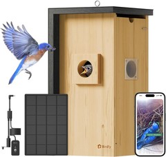 Outdoor Bird House w/ Camera & Solar 1080P Night Vision AI Bird ID
