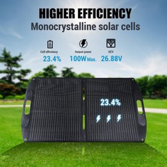 🔥100W Foldable Solar Panel Outdoor Waterproof Charger with 5V USB and 18V DC