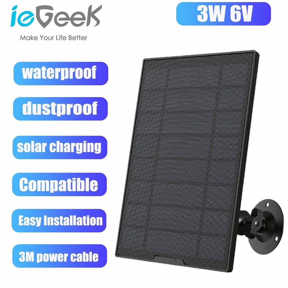 ieGeek Type-C Port Solar Panel for Outdoor Security Camera Home Battery CCTV Cam