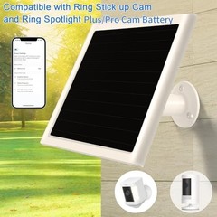6W Solar Panel Charger for Ring Camera, Compatible with Ri ng Stick Up Camera an