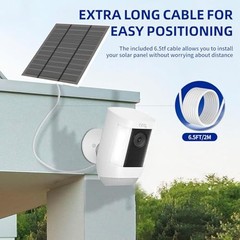 Solar Panels for Ring Camera Outdoor (New Generation) 5W 5V Solar Panel 3 White