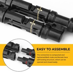 Solar Branch Connectors 2 to 1 Y Connector FMM+MFF 2 Pairs Solar Panel