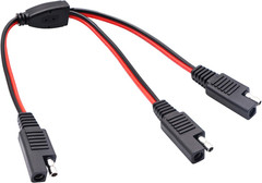 30Cm SAE Y Splitter Adapter Cable – 1 to 2 DC Power Automotive Extension Cable w