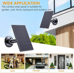 2W Solar Panel for Security Cameras with USB and USB-C Port, 2 Pack | Solar Char
