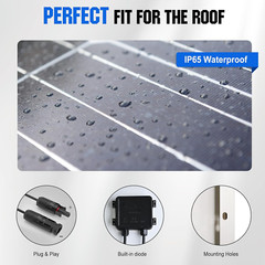200 Watts 12 Volt/24 Volt Solar Panel Kit with High Efficiency Monocrystalline S