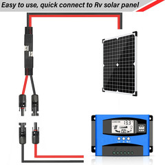 MOOKEERF Solar Panel to SAE Adapter Cable – 10FT 10AWG Solar Extension Cable for