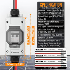 Solar Panel Disconnect Switch 10-60A 1000V Solar Disconnect Switch Outdoor PV Is