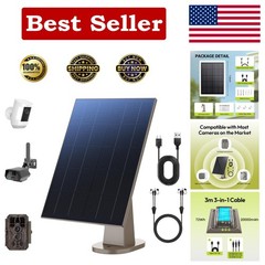 High-Capacity Solar Panel with Built-in Battery – Perfect for Security Cameras