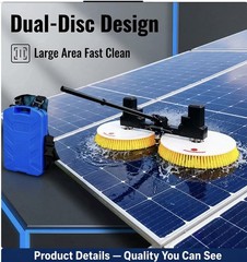 Product Overview: 24V Dual Head Electric Solar Panel Cleaning Brush w/ Backpack