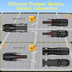 Solar Panel Connectors 30 Pairs 10AWG IP68 Waterproof 1000V 30A Male Female
