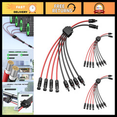 30A Solar Connectors Y-Branch Cable, Parallel Adaptor for Solar Panels, 3PCS