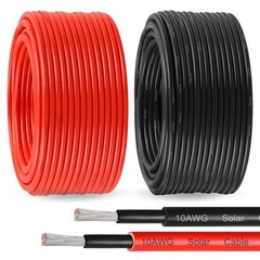 Solar Extension Wire 10 AWG 100ft Black 100ft Red