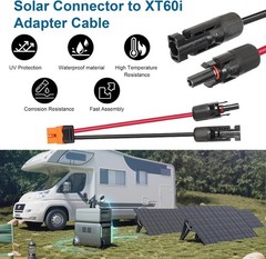 Heavy-Duty 50ft 10AWG Solar Panel to XT60i Cable | 600V | Waterproof Connector