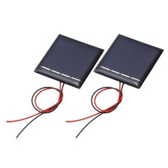 2Pcs 2V 0.08W 40mA Mini Solar Panels with Cable