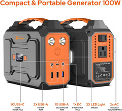 Portable Power Station with Foldable 40W Solar Panel, 100W Solar Powered Generat