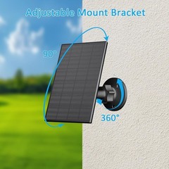 Solar Panel for Security Camera, 2 Pack 2W Solar Charger with Micro USB & USB-C