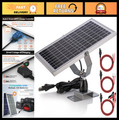 10W 12V Solar Battery Charger Maintainer with Smart MPPT Controller, Waterproof