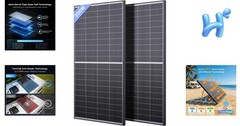 Solar Panel 200W 2-Pack Monocrystalline Bifacial Off-Grid RV Marine Home Alum…