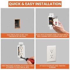 BWP 2 Pack Electrical Outlet Box Extender 1 Gang – Electrical Box Extender wi…