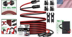 Multi-Use 30FT Solar Extension Cable – 10AWG with Weatherproof Connectors