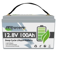 12V 100Ah LiFePO4 Lithium Battery Built-in 100A BMS for Solar Marine Trolling