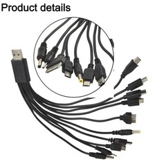 Flexible Multi Device Charging with a Compact 10 in 1 USB Cable Design
