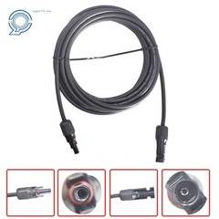 10 AWG Solar Panel Extension Cable Wire Connector 1 Pair 15ft Black + Red