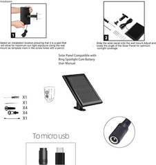 2 Pack Ring Solar Panel, 5W Ring Solar Panel Charger with Mount for Stick