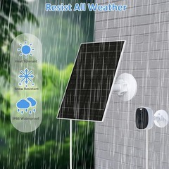 Solar Panel for Security Camera, 6W Micro USB & USB-C Solar Charger Compatibl…